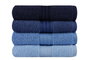 Aucune Juego de 4 toallas de mano - Azul - 50 x 90 cm